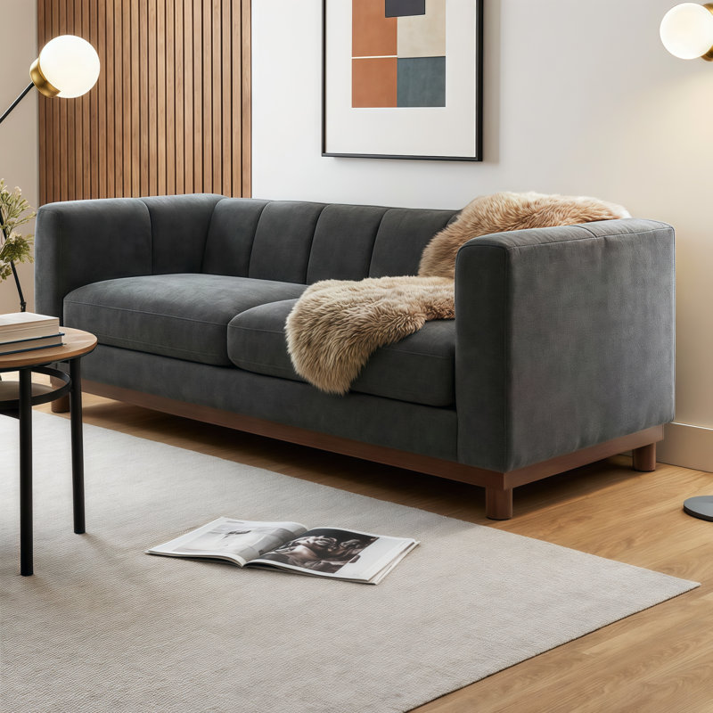 Canapé moelleux en chenille moelleux - solution moderne pour petit espace de 78 po avec sièges profonds et confort de détente