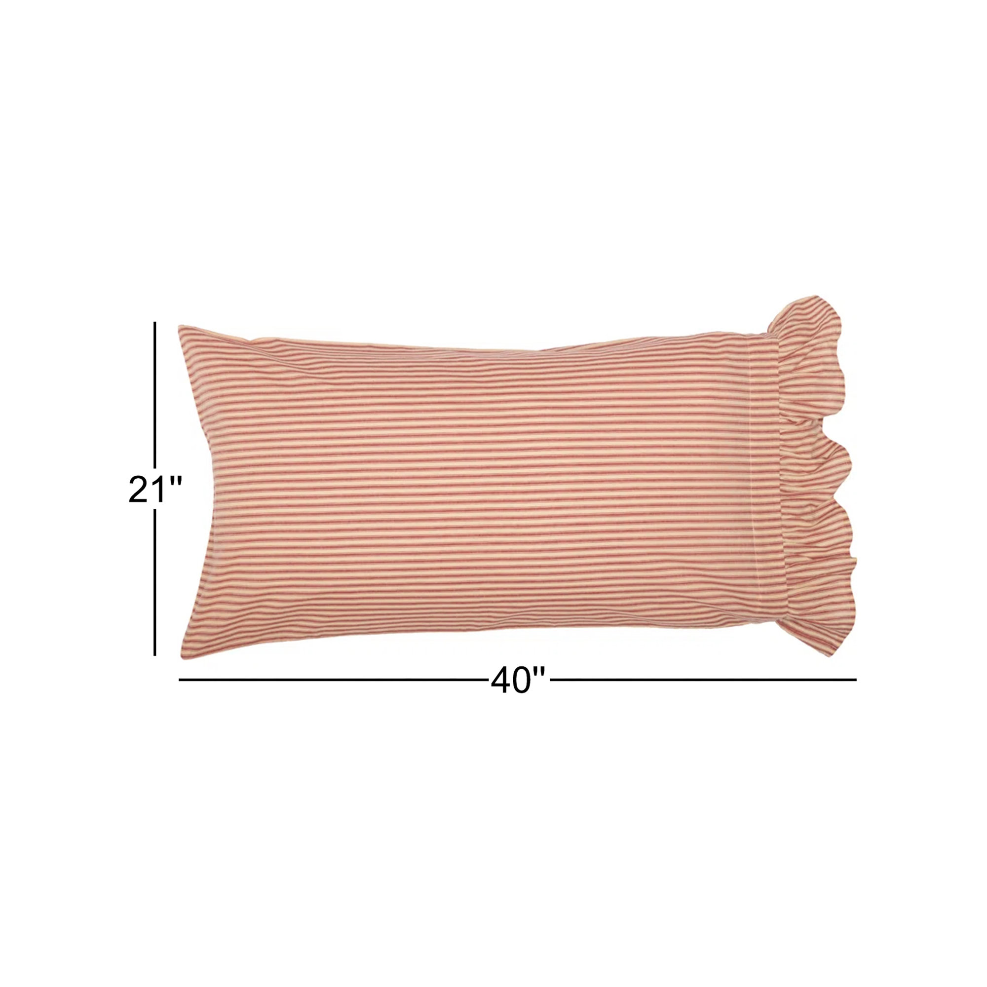 100% Cotton - Set of 2, King, Red