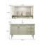 Meuble-lavabo autoportant en bois d'hévéa vert clair 55,12 po avec armoire à miroir-27509233