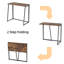 Bureau pliant 31,5 po pour petits espaces avec tablette surélevée, table d'ordinateur compacte avec structure en métal