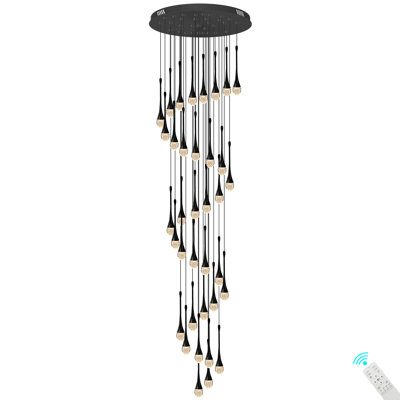 Luminaire suspendu en cristal 36 lumières à 36 lumières de hauteur pour plafond à DEL 36 lumières Dimmbale