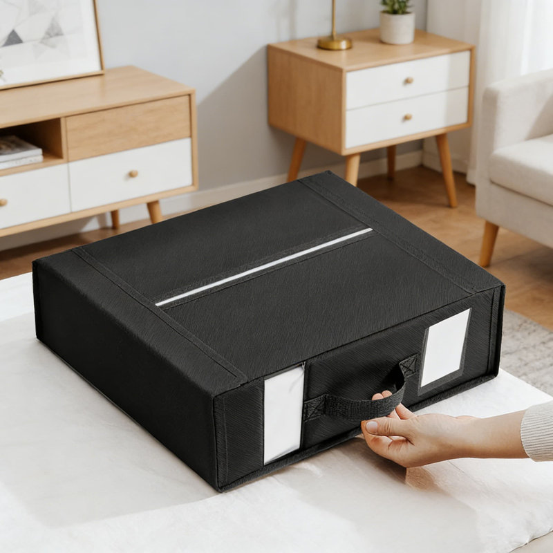 Bed Sheet Organizer And Storage Box 6 Pack - Foldable Linen Closet Organizer For Sheets, Blankets, Towels, And Bedding Sets | Space-Saving Design With Clear Window And Label Slot