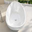 Baignoire de trempage autoportante cannelée moderne autoportante en acrylique 59 po avec trop-plein intégrée et drain escamotable blanc
