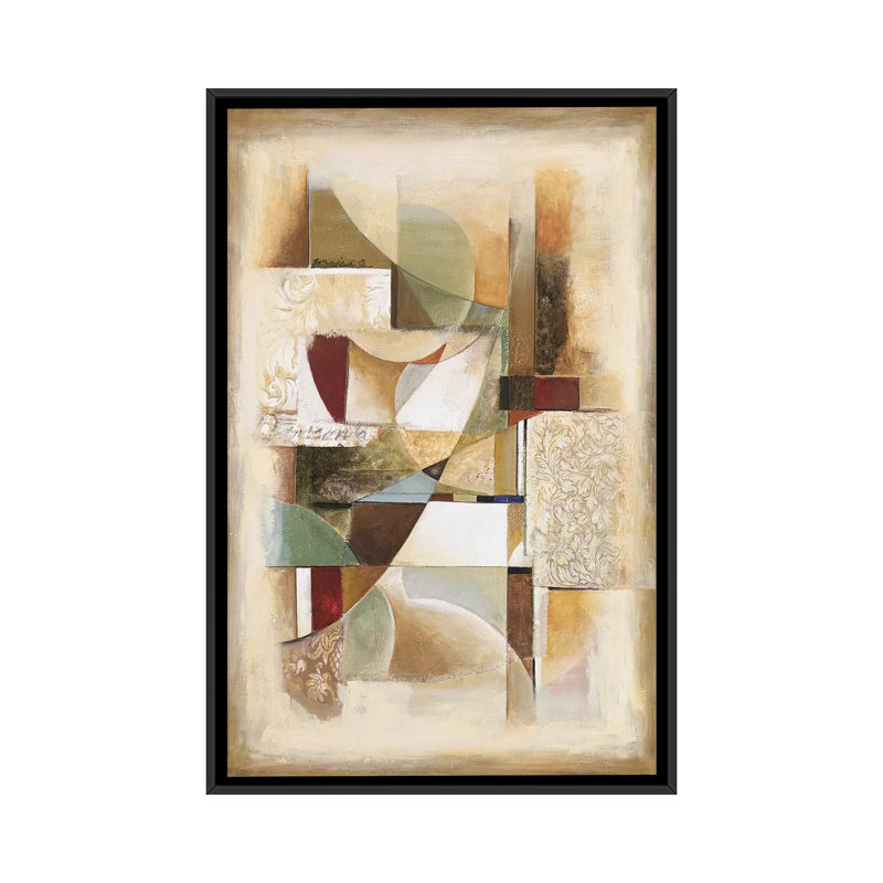 «Abstract Collage II», impression sur toile, H 26 po x l 18 po x P 1,5 po, Toile avec cadre noir, Pas de tapis