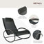 Chaise longue de piscine, chaise berçante d'extérieur avec coussin et filet, chaise berçante de bronzage