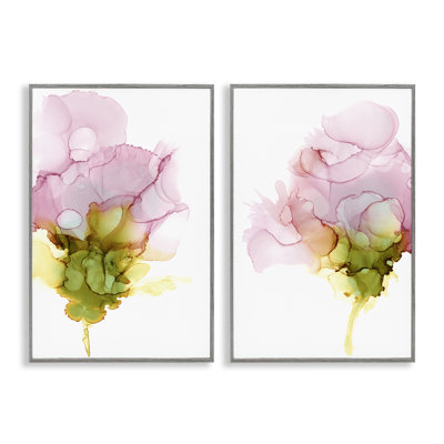 «Blooming Pink Ink Blossom», ensemble de 2 giclées par Jennifer Goldberger