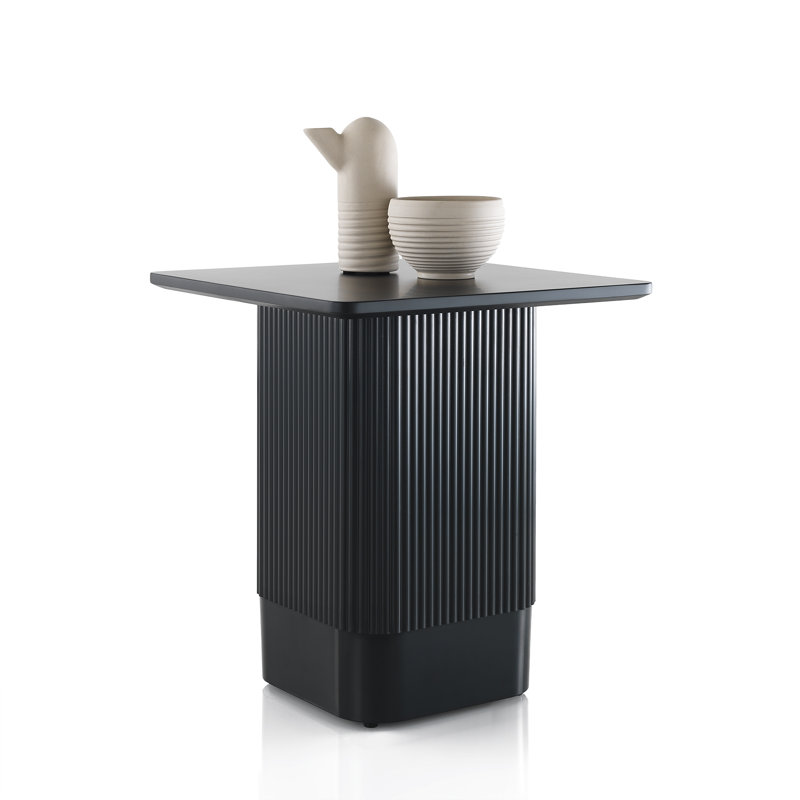 Brenen Pedestal End Table, Black