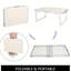 Table de camping pliante légère pour l'extérieur - Aluminium avec 3 hauteurs réglables, plateau supérieur, poignée fixe pour un transport facile, surface de barbecue idéale beige + gris argenté, transport, pique-nique adapté