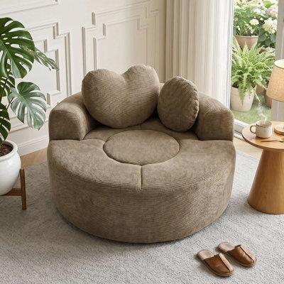 Chaise longue ronde de 53,9 po avec coussin