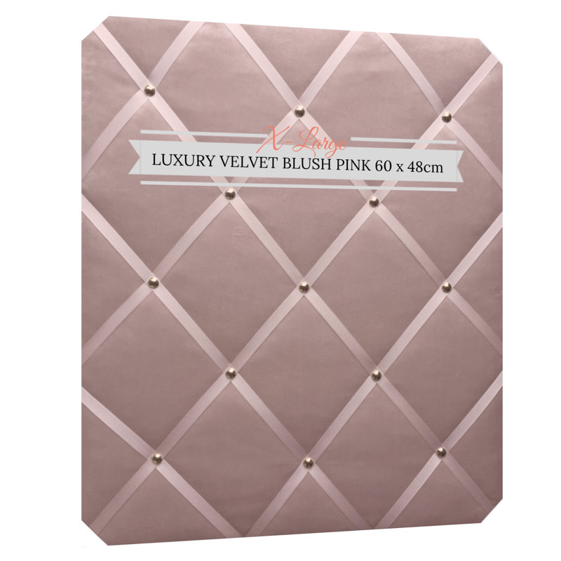 Fabric Corkboard / Bulletin Board, Blush, 48 x 60 cm