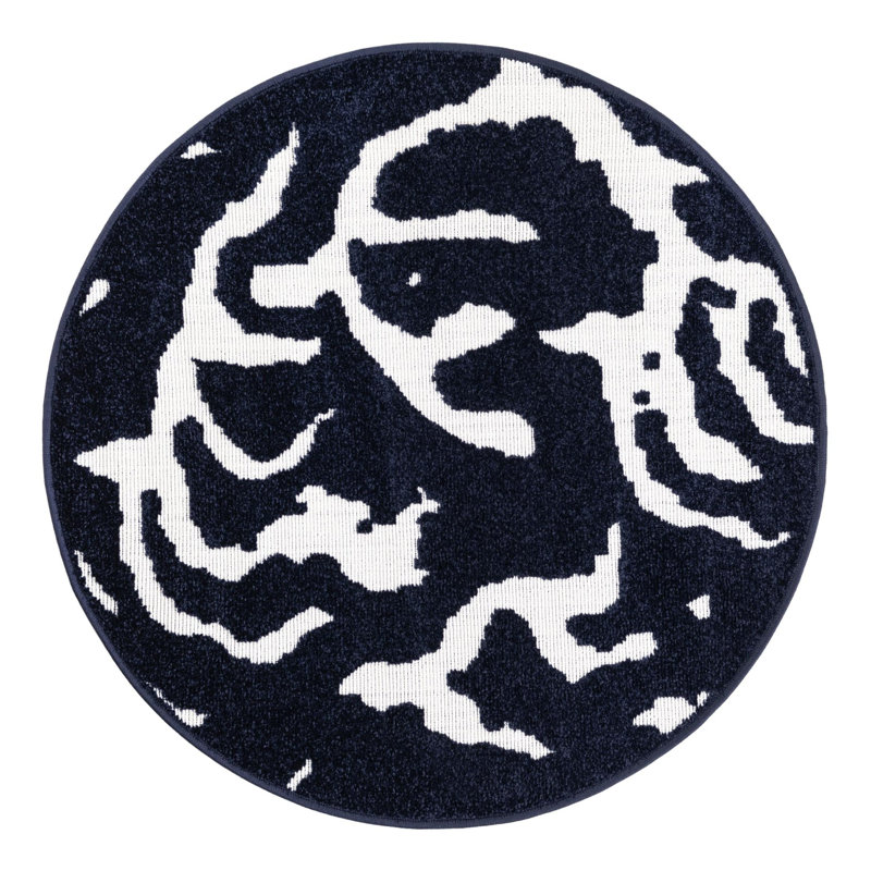Sabrina Soto ReNew Indoor/Outdoor Rug Navy Blue, Round 3'1"