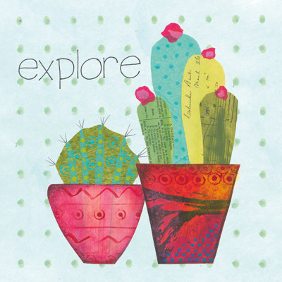 Southwest Cactus I by Courtney Prahl - Wrapped Canvas Painting