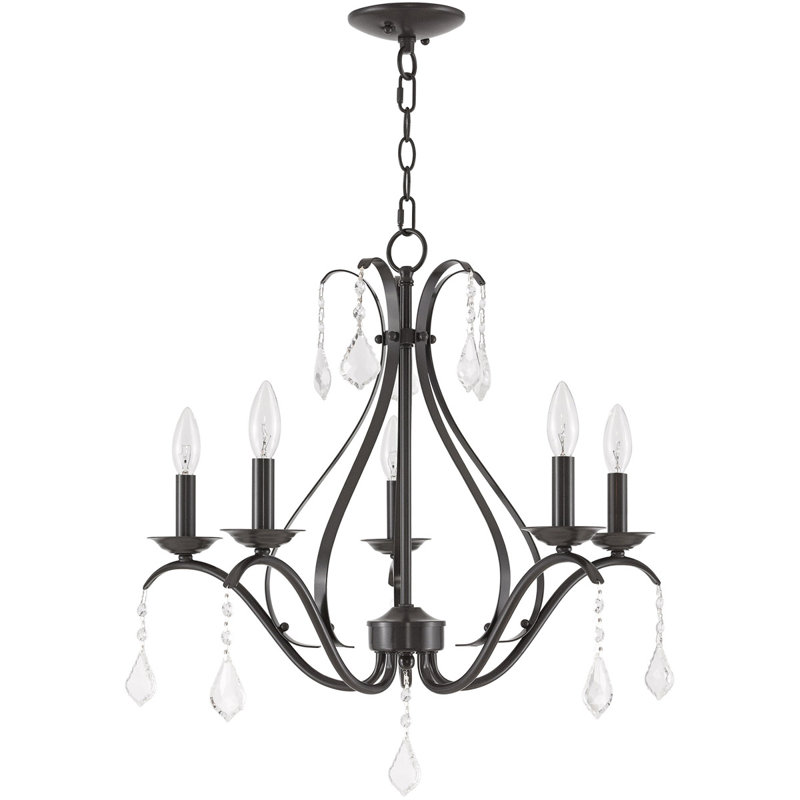 Keeson 5 - Light Chandelier, English Bronze