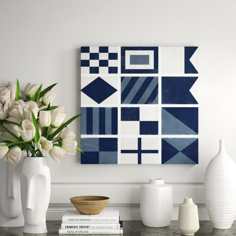 Nautical Flags Print by Barclay Butera, 24" H x 24" W x 1.5" D, Outdoor