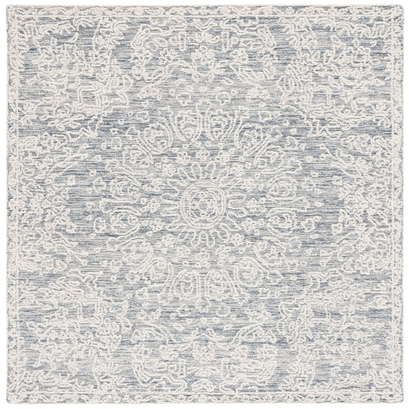 Pelopidas Hand Tufted Wool Pile Abstract Rug, Square 6'