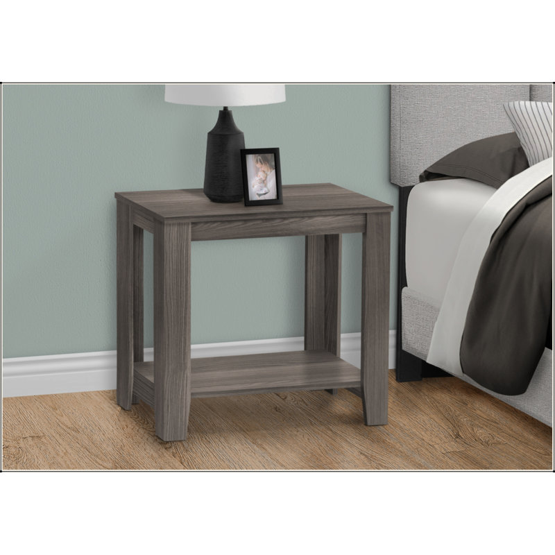 Table de chevet polyvalente en bois pour la chambre à coucher et le salon, idéale pour la décoration et le rangement., Gris