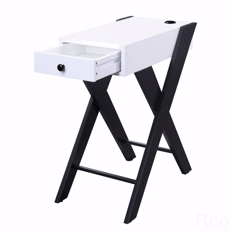 Table d'appoint avec ports USB, Blanc
