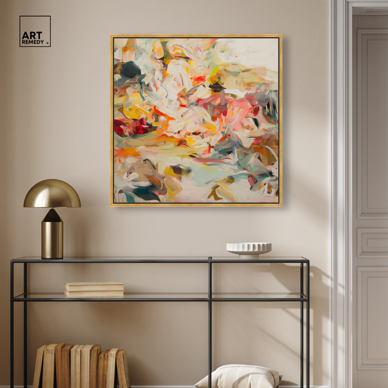 «Verdant Rush III», reproduction d'art sur toile encadrée par Art Remedy, cadre doré, 30 x 30, H 31 po x l 31 po