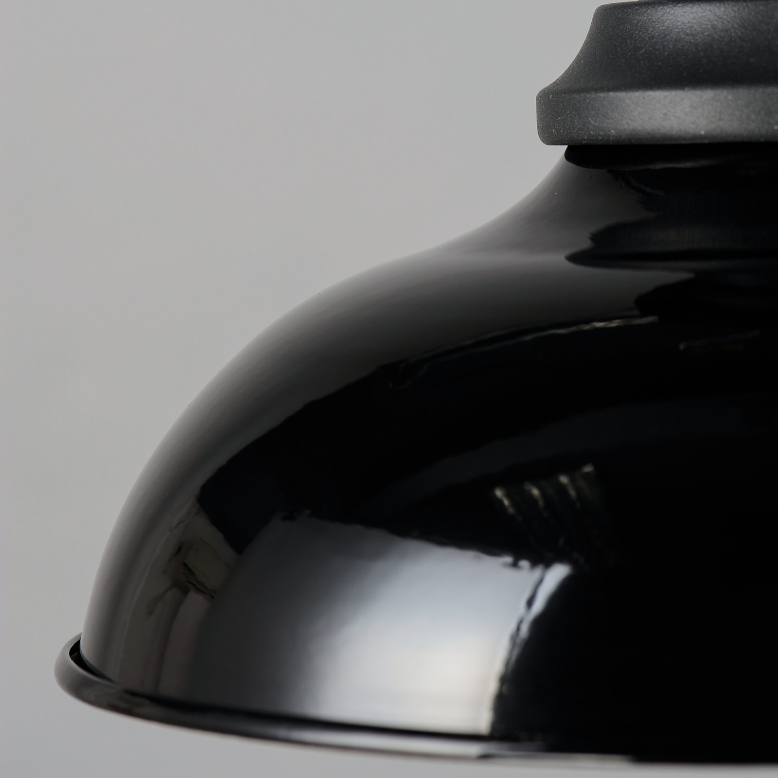 Collina Single Light Semi Flush Mount, Gloss Black/Black