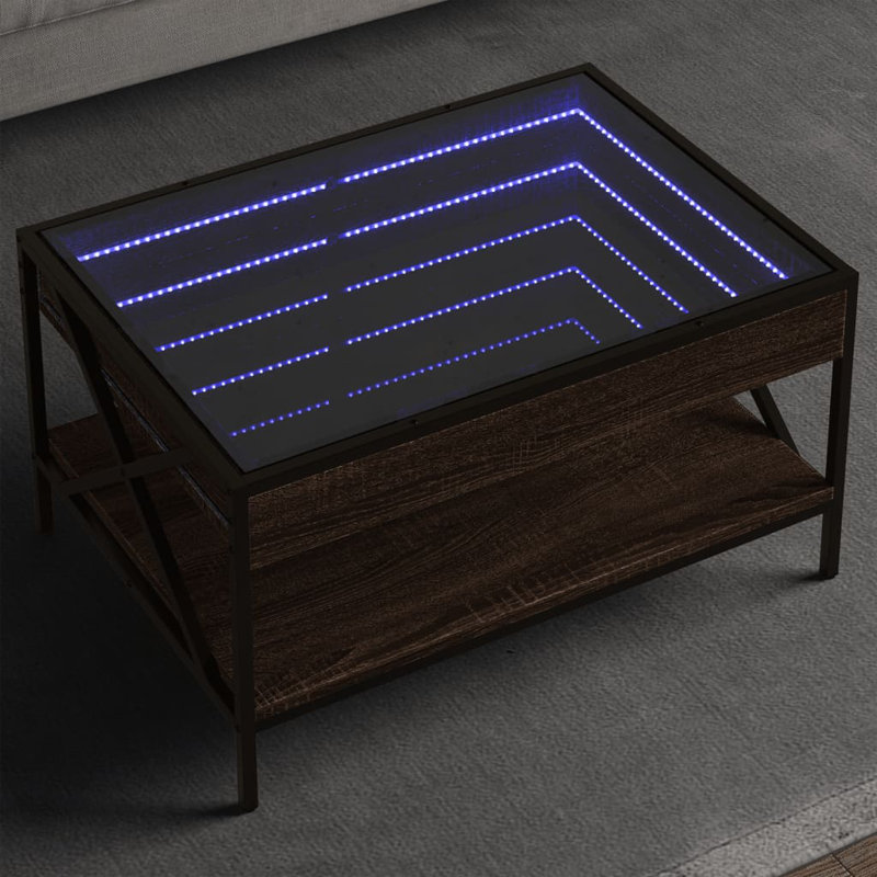 Curzon Coffee Table with Storage, 38cm H x 70cm L x 50cm W, Brown Oak