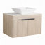 Ensemble de meuble-lavabo flottant 30 po avec lavabo en céramique, meuble-lavabo mural blanc avec porte à fermeture douce