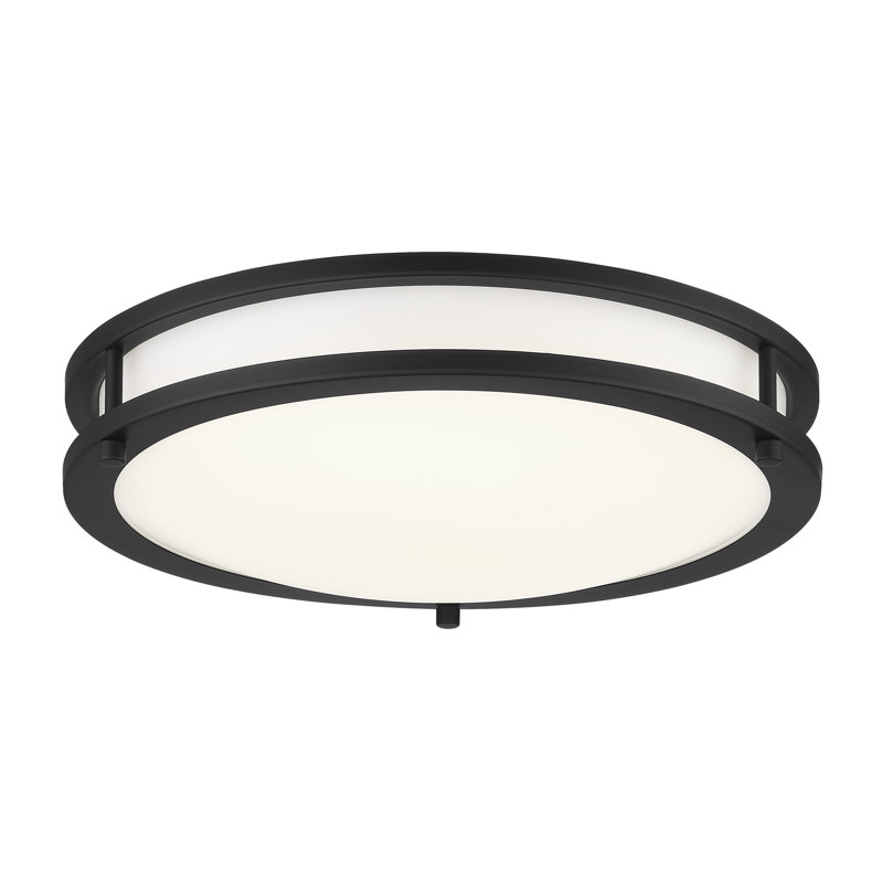 Plafonnier encastré 1 lumière DEL Aston, Charbon, H 3,63 po x l 13,75 po x P 13,75 po
