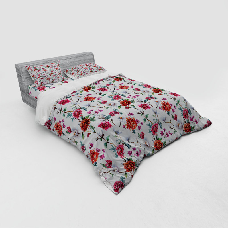 Farmhouse / Country Polyester Paisley Duvet Cover, Queen Duvet Cover + 3 Additional Pieces