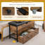 Banc de rangement avec repose-pieds avec tiroirs, coffre à jouets avec rangement en bois, banc de rangement pour chaussures industriel
