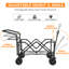 Chariot pliable et pliable avec auvent amovible, chariot de plage tout-terrain de 140 L avec roues, freins et sac isotherme-136449045