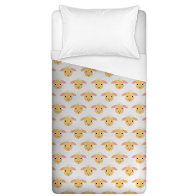 Housse de couette simple Emmett Collection Lamb Face Friend