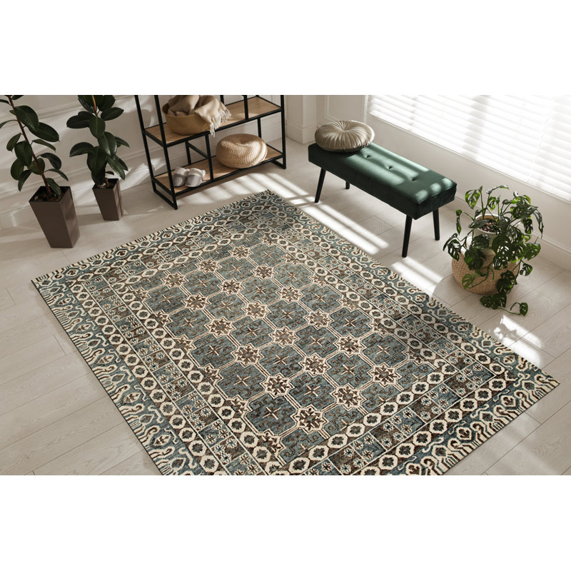 Tapis gris charmant en laine nouée à la main, Rectangulaire 8 pi x 10 pi