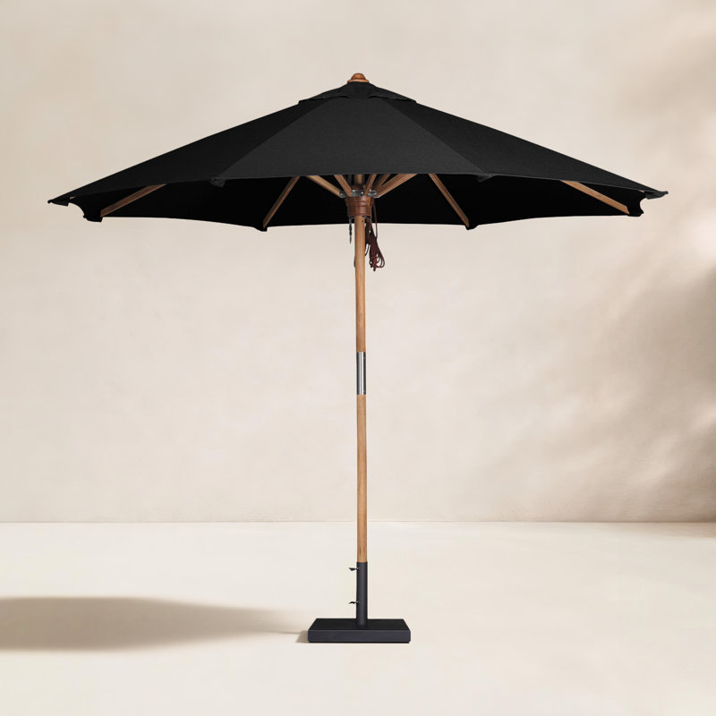 Parasol en acrylique rond 118 po Nadira, Noir