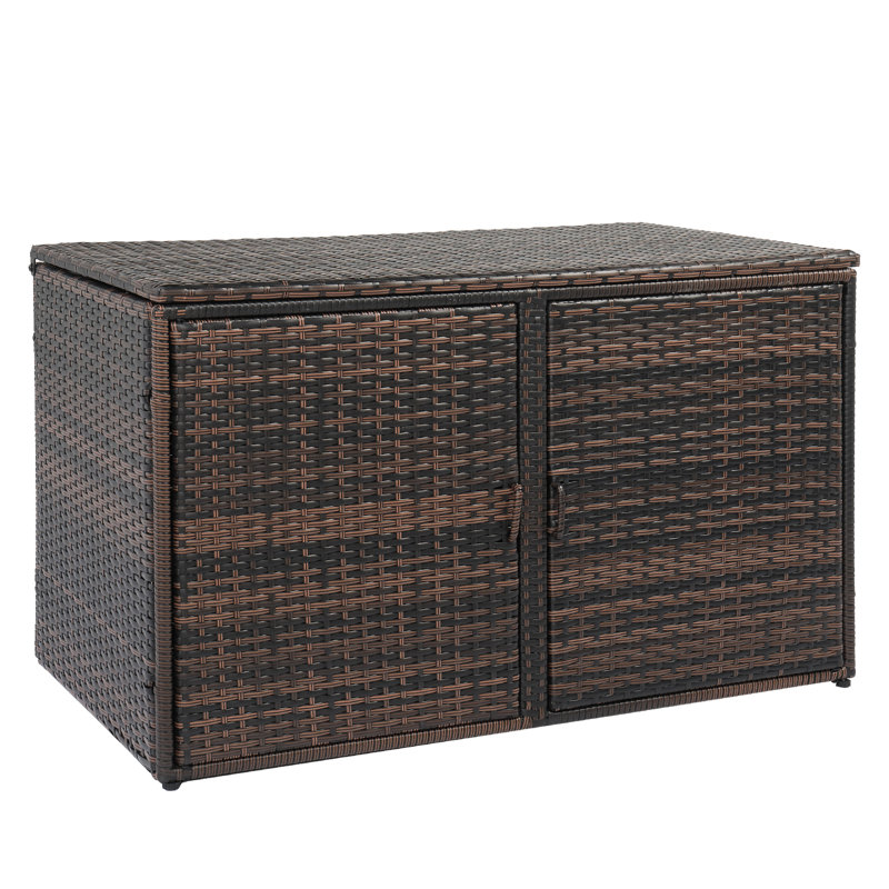 Winado 96 Gallons Gallon Wicker Deck Box in Brown