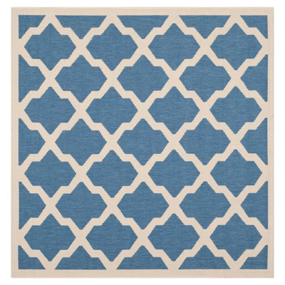 Bordeaux Geometric Blue/Beige Area Indoor/Outdoor Area Rug