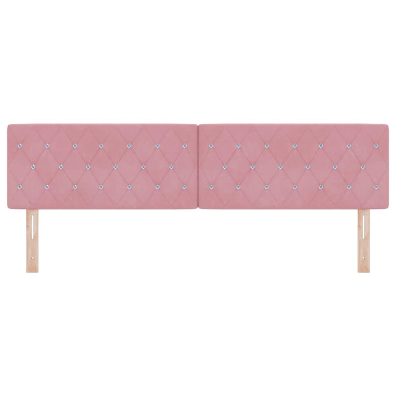 Velvet Headboard Argyle With Headboard Velvet, Pink, 88cm H x 180cm W x 7cm D