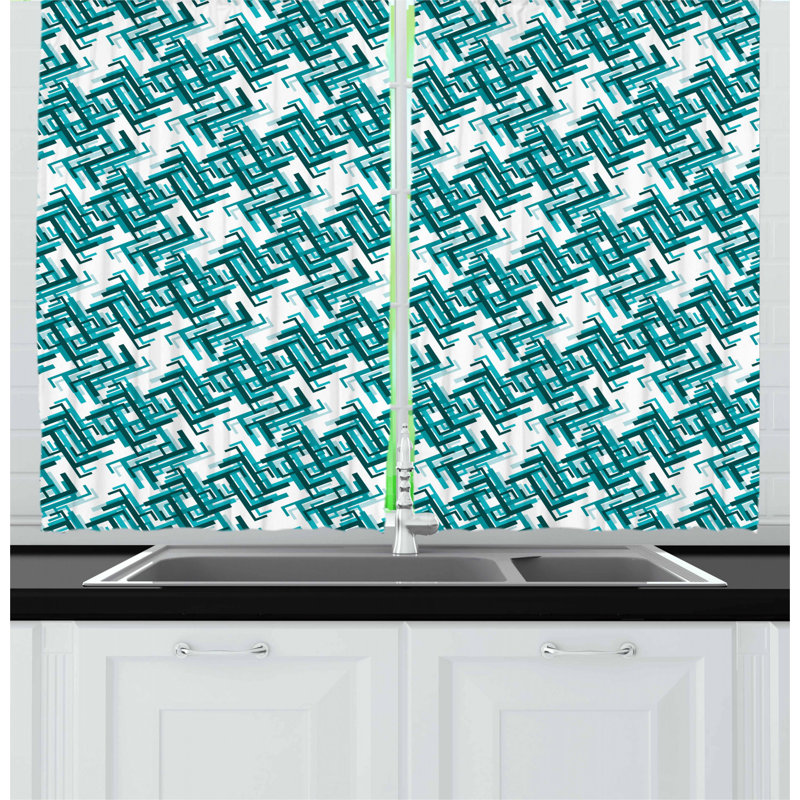 Abstract Tailored Kitchen Curtain