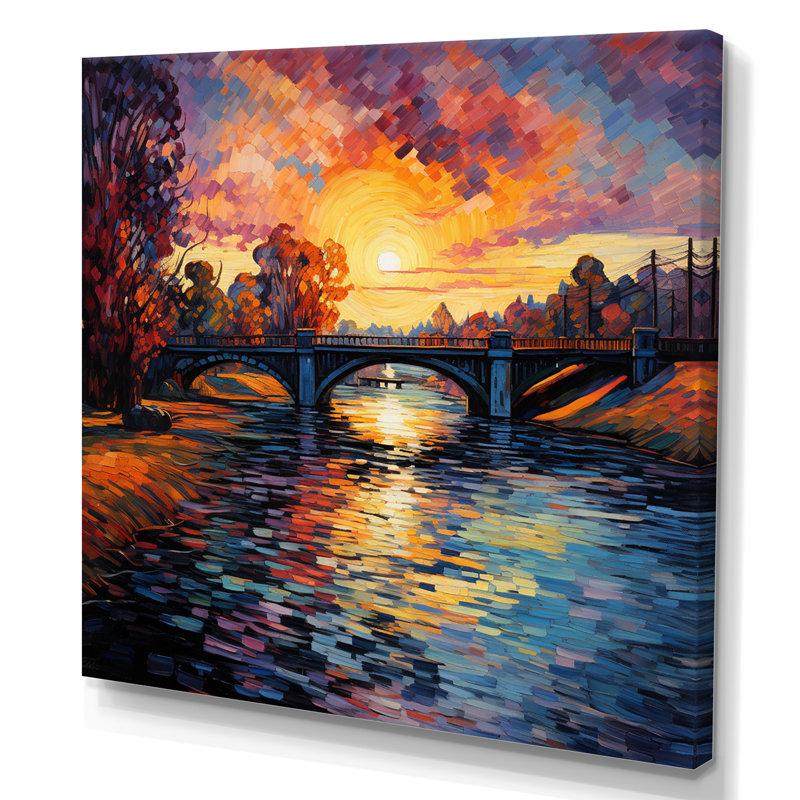 Vangogh, le pont à Arles I - art mural Vangogh, 44" H x 44" W, Toile tendue