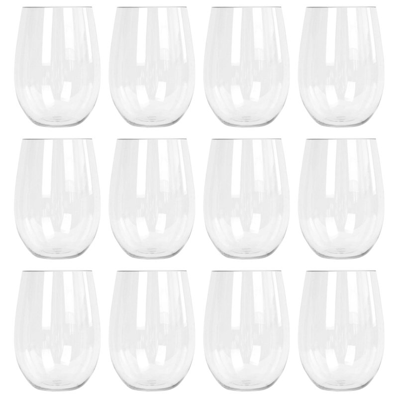 Argon Tableware Reusable Plastic Stemless Wine Glasses