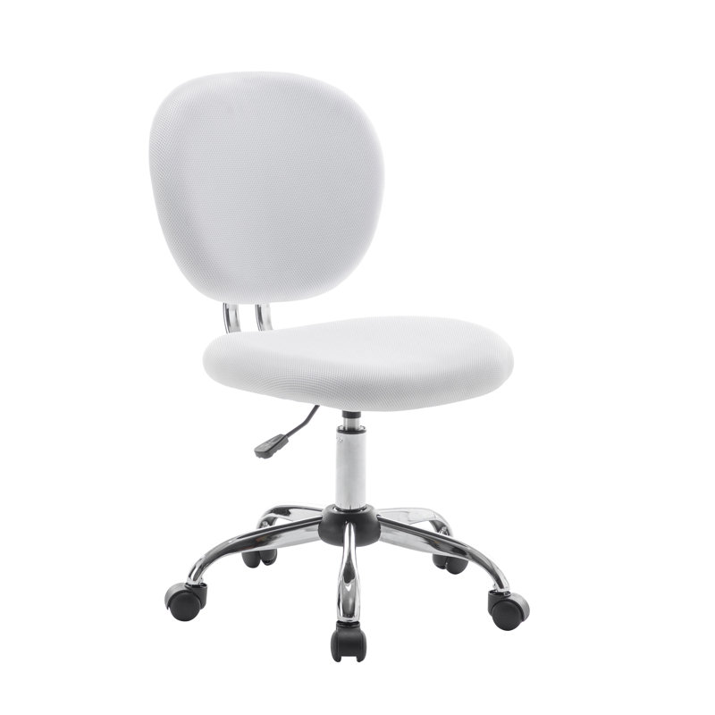 Devian Mesh Office Chair with Chrome Base, White
