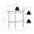 Luciano Half Moon 1-Drawer Console Table With Open Shelf Brown Finish, 33.53" H X 39.08" W X 15.64"D
