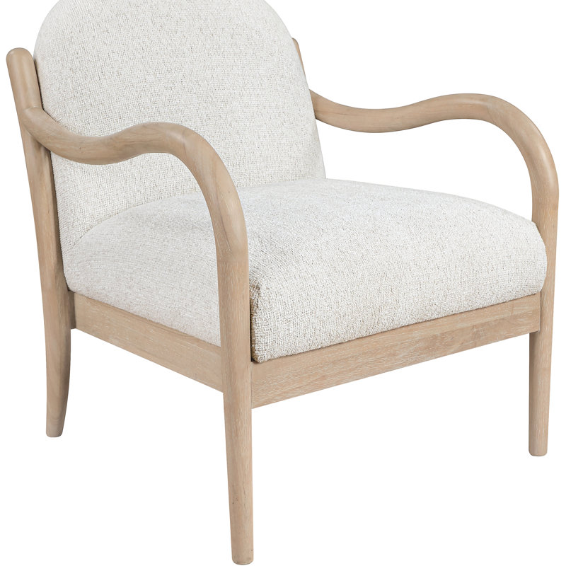 Fauteuil d'appoint Helmsley, Tissu de polyester crème, Naturel