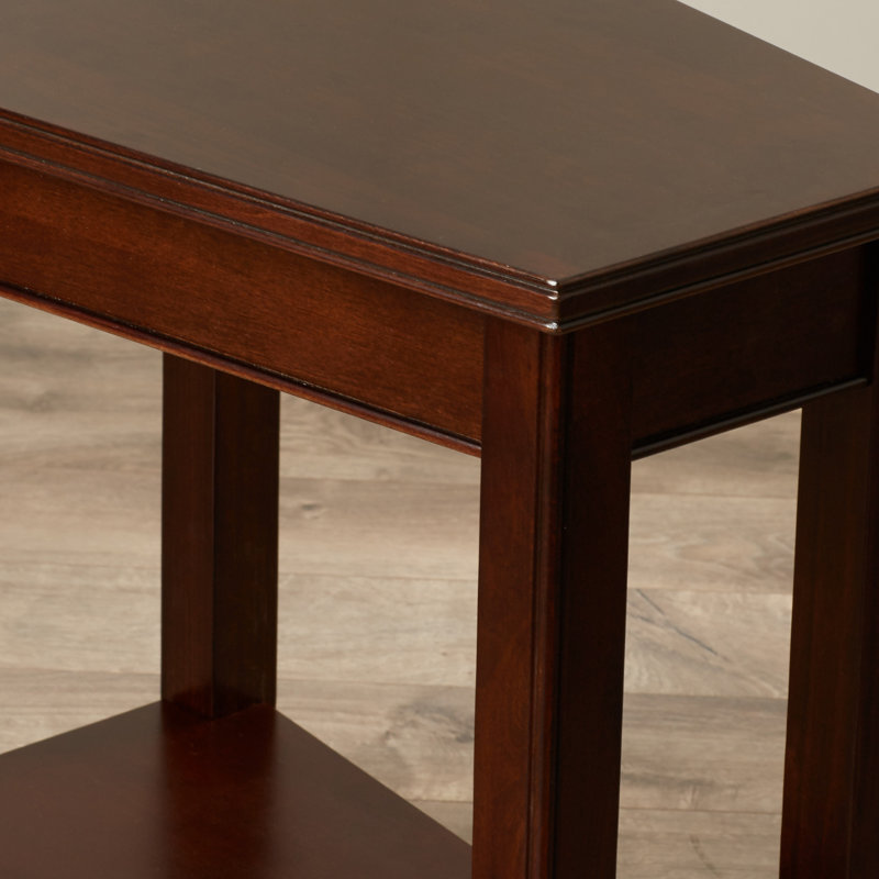 Laurent Solid + Manufactured Wood Wedge Table, Chocolate Cherry