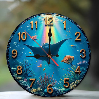Horloge murale Ocean Manta Ray
