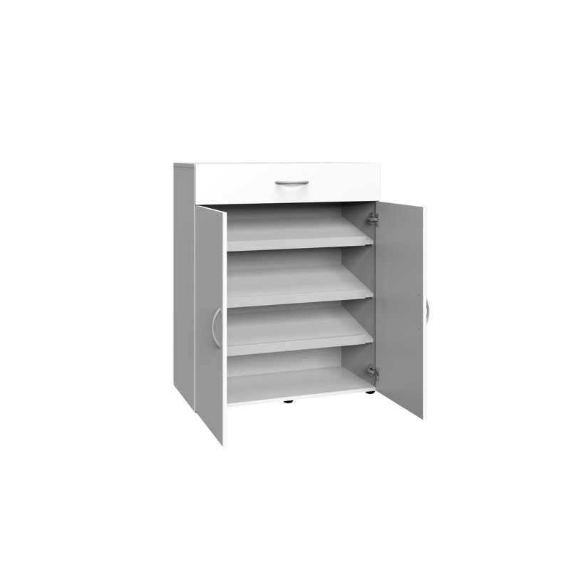 12 Pair Shoe Storage Cabinet, White