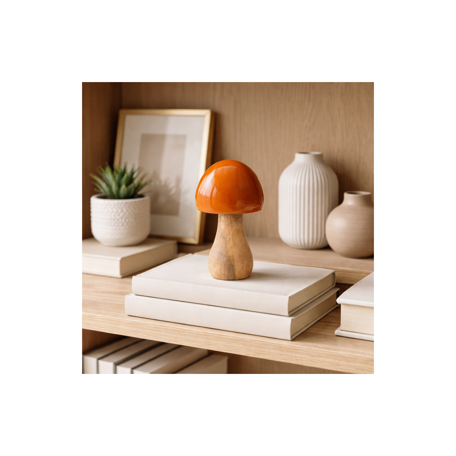 Sagebrook Home Elka Mango Wood Decorative Figurine - Enchant Your Space, 6" H x 3" W x 3" D, Two Tone Orange
