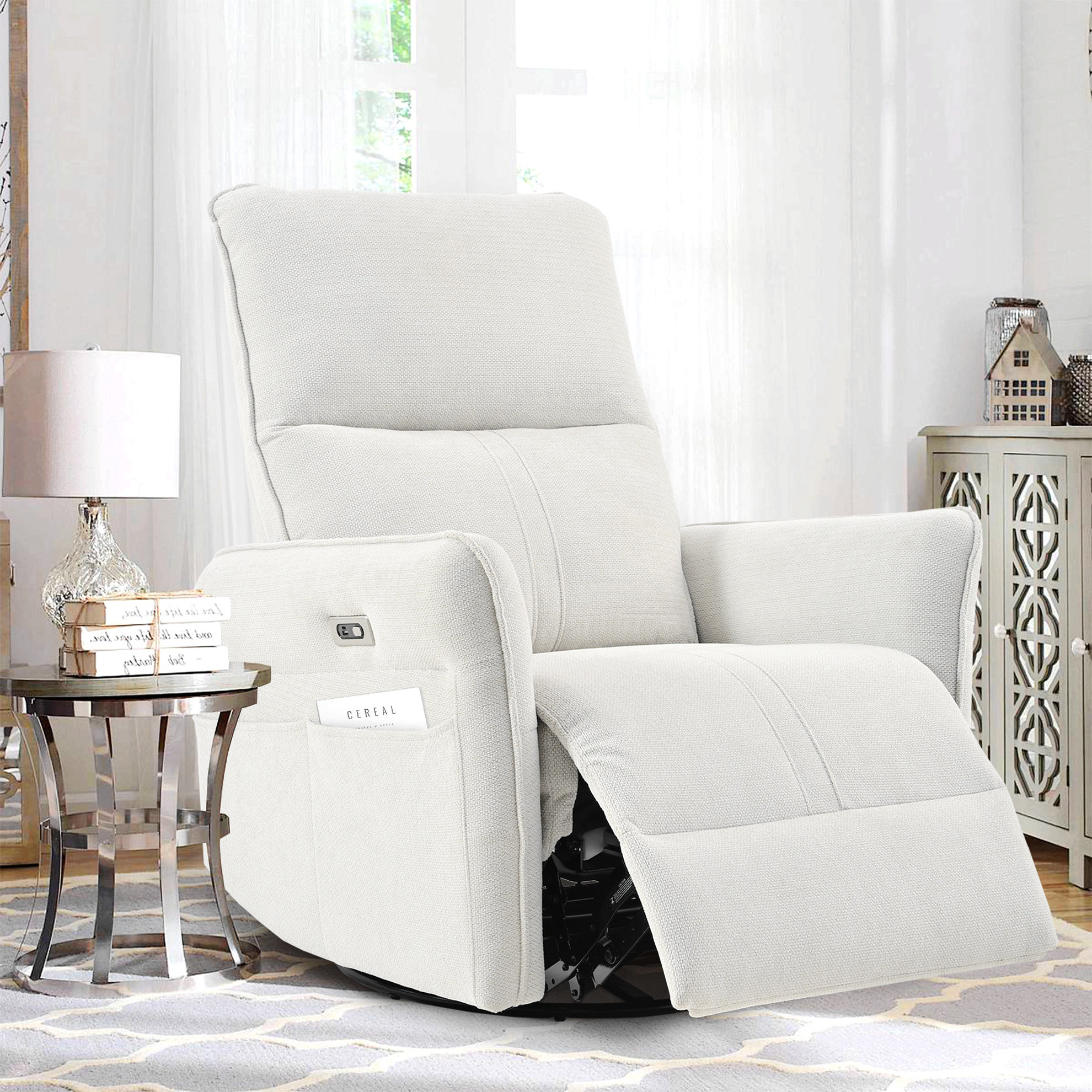 Red Barrel Studio 270° Power Swivel Rocker Recliner Chair For Adults ...