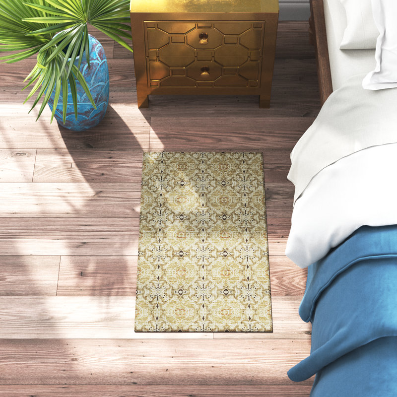 Lummus Washable Damask Indoor / Outdoor Rug, Rectangle 1'8" x 2'6"