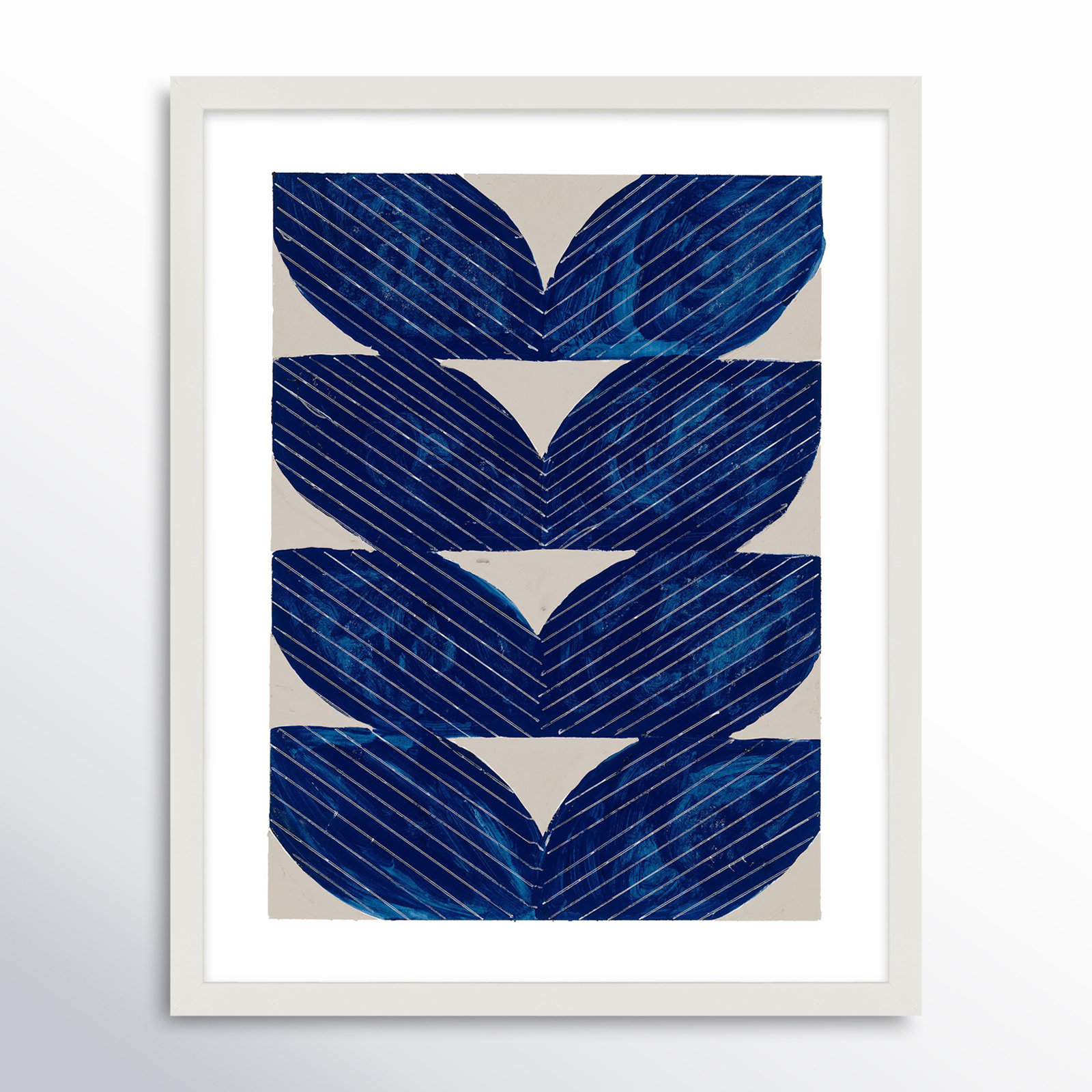 Navy Chevron by Andrea Stokes, Black, 25" H x 20" W