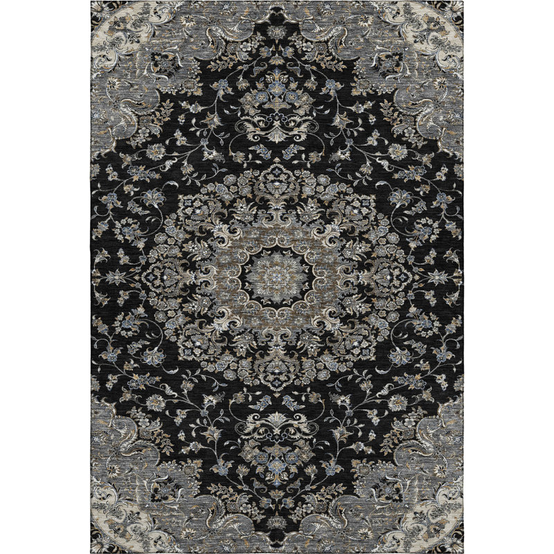 Tapis de qualité supérieure Mayfield AMF2495 Global, Noir, 9 pi x 12 pi