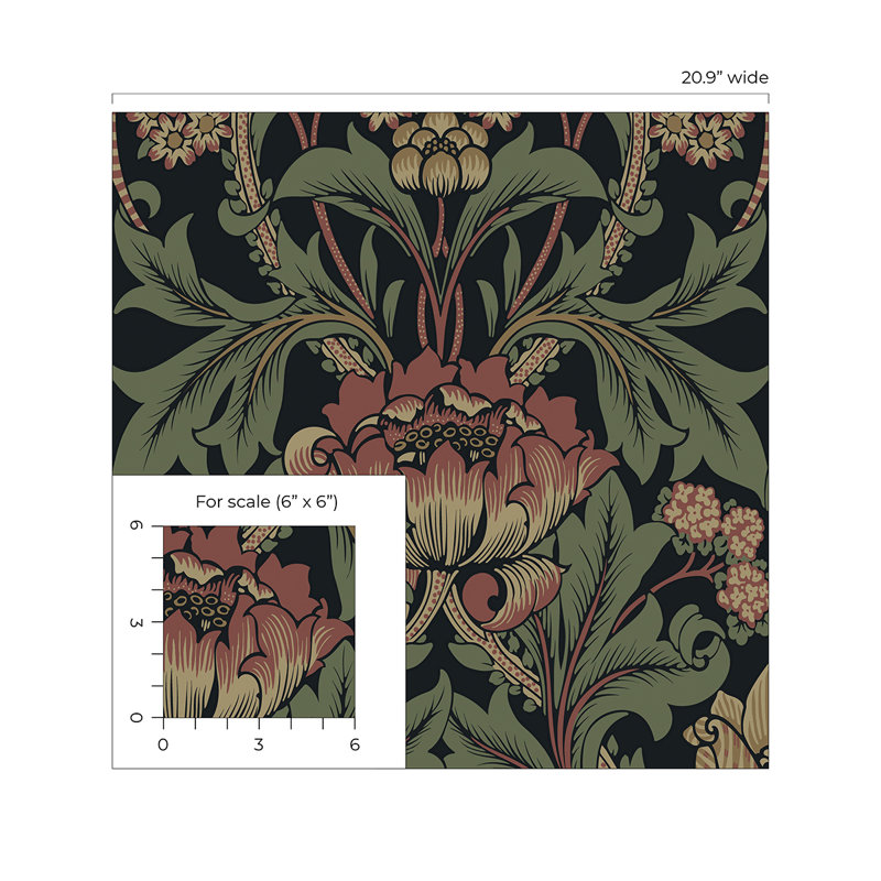 Rouleau floral Chelly, Rouge